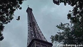 under the eiffel tower in paris extreme public sex risky threesome orgy 😈