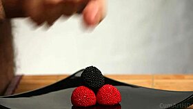 Watch this cfnm handjob cum on candy berries and food, wanna try it?
