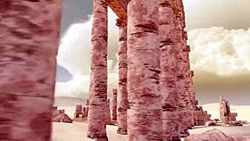 So, this blonde crushed the brunette and pounded her hard in 3D futa action.