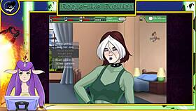 rogue enjoys sexy shower with huge cock