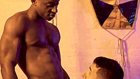 Black Hunk Dominates White Bodybuilder