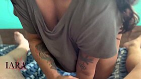 brunette beauty asks for milk from friend's cock