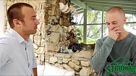 Teen fucked hard by stepbrother and boyfriend while blindfolded