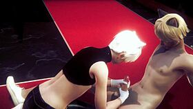 YAOI FEMBOY - ALAN HANDJOB AND BLOWJOB - SISSY TRAP CROSSDRESSER ANIME MANGA JAPANESE ASIAN GAME PORN GAY!