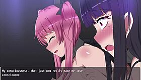 Teasing big-titted hentai babes in wild gangbang