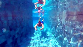 Married woman fucks unknown employee in the pool