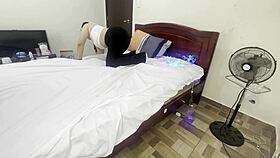 lonely neighbor masturbates in room for new year