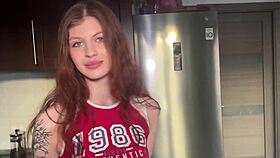 A young woman with natural breasts has sex with her stepfather