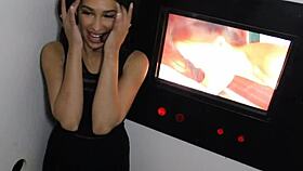 Pigtail Beauty Kitty Sucks Cocks In Gloryhole Casually.