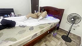 lonely neighbor masturbates in room for new year