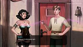 anime cartoon episode with a character noticing a large package.