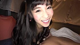 Cute asian amateur sucks and licks to orgasm