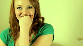 Hot Redhead Attempts To Insert Large Toy Into Tight Area