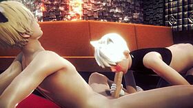 YAOI FEMBOY - ALAN HANDJOB AND BLOWJOB - SISSY TRAP CROSSDRESSER ANIME MANGA JAPANESE ASIAN GAME PORN GAY!