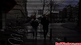 European Tourist Sucks Cock In Amsterdam, Gets Jizz On Tits