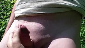 Is the Sexy Milf Frina Undressing a Young 18+ Guy Outdoors for a Taboo Handjob and Cumshot?