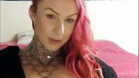 Sensual Tattooed Babe Smoking And Teasing On Webcam