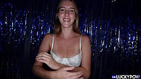 kinky cute cadence lux cums from blowjob footjob and missionary