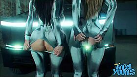 Futuristic cyber truck adventure with angel young and violet myers