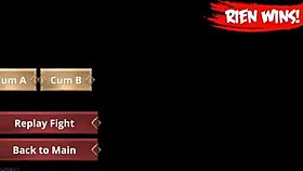 rien and brittany wrestle naked in this 3d fight