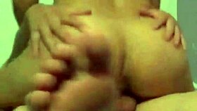 Mexican Amateur Hides Foot While Pussy Rides for Creampie