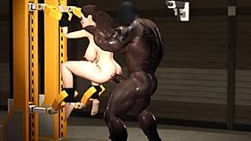 I watched this sexy busty slut get fucked hard in restraints by a massive black cock