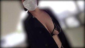 Married Woman Boldly Masturbates in Hallway.