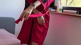 Blonde Girl Masturbates Fiercely In Front Of Window!