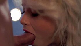 showing off her oral blowjob skills