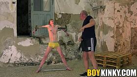 Ever seen a mature freak dominate his submissive with spanking and bondage in a dark dungeon?