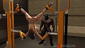 I watched this sexy busty slut get fucked hard in restraints by a massive black cock