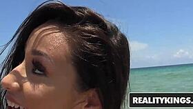 in realitykings 8th street latinas, sweetie evie, a blonde latina milf, sucks cock in fishnets and heels on the street