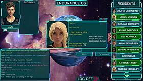 Stranded in space, chatting with the mature girls