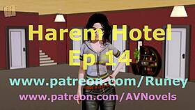 what's going on in harem hotel 14 with all those cartoon characters?