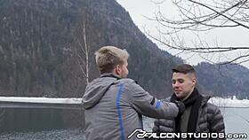 colton's huge cock fucks my ass rough in the snow!