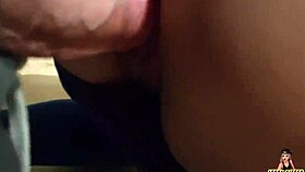 countrygirl in blue leggins is fucking next to the stove