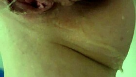 Teen girlfriend masturbates in shower, cream running down shaved legs