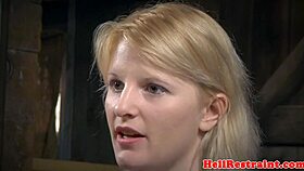 Bound submissive spreads for maledom master with dildo toys and close-up fetish