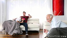 milf watches scary movies with stepbro's big dick