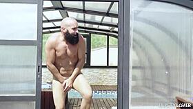 Tattooed Susy Gala Sucks and Wanks Cock by Private Pool. Her Curvy Body Shines in Outdoor Action!