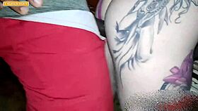 A broke guy skips the motel and gets wild sex with two girls in the public square after a party.