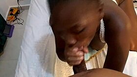 Ebony Teen Twerks Ass While Sucking Stepdaddy's Cock