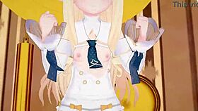 Blue archive seia in 3d cartoon hentai mmd animation