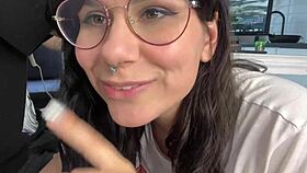 Step sister deep throated me while I was gaming on CS:GO, messy facial