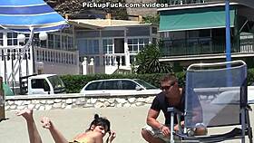 Pick-Up Girl in Cafe Turns Into Hard Fucking in All Holes Outdoors