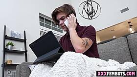 Young Guy Orders Hot Brunette Robot For Cuddling & Fucking