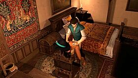 Flynn Fucks Jasmine in Standing Sex Aladdin and Tangled Parody