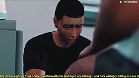 Virtual ride - tricked asian virgin gets deepthroat blowjob and rides in 3d reality