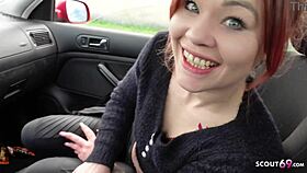 petite redhead lizzy rose gets picked up by german scout for rough casting fuck and cum in mouth.