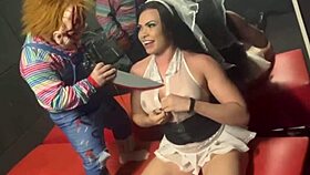 On Halloween Chucky Fucked The Bride In The Swing House - Sweets With Many Mischiefs!